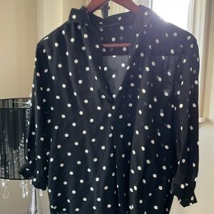 ZARA Black Polka Dot Blouse